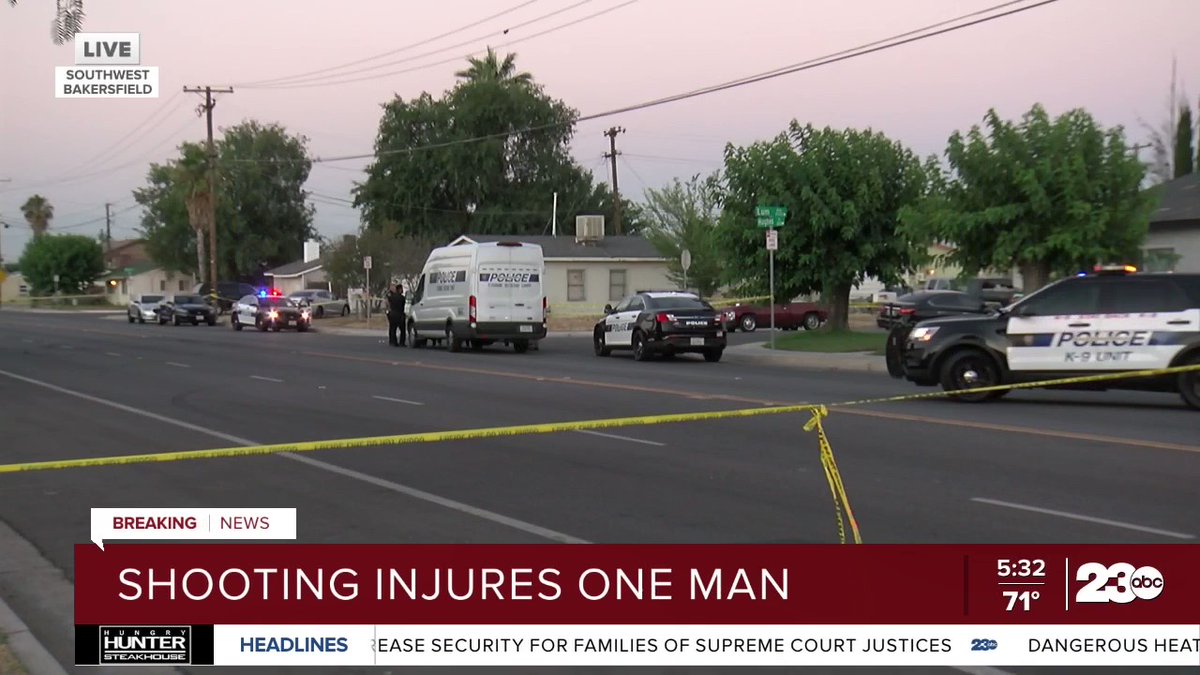 The Bakersfield Police Department said a man suffered life-threatening injuries in a shooting this morning in Southwest Bakersfield: