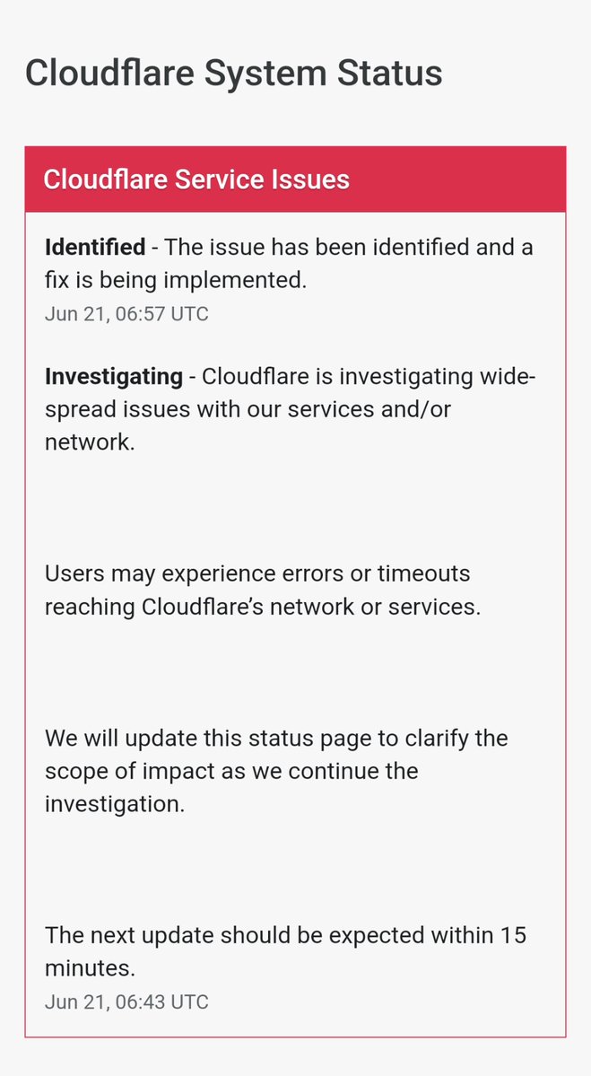 Cloudflare, a web performance and security company is down, bringing large amount of websites down with it