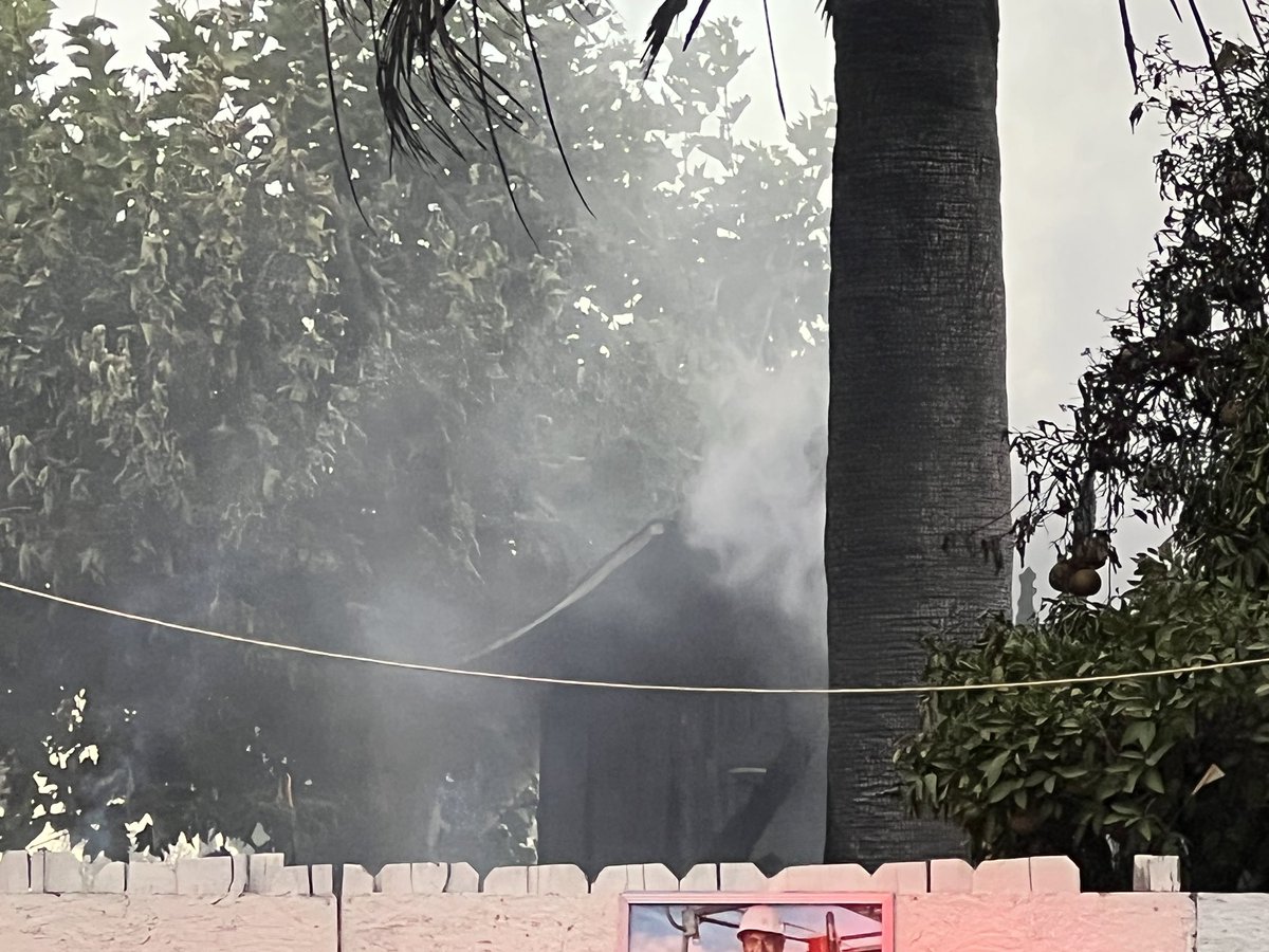 SELMA HOUSE FIRE: Fresno Co. Cal Fire & Selma Fire are working to get a fire under control. This is off Hwy. 43 between Nebraska and  Saginaw. Fire crews tell no injuries, house was empty. It looks like there's a dining area and food truck outside the home - Taqueria Mi Rancho