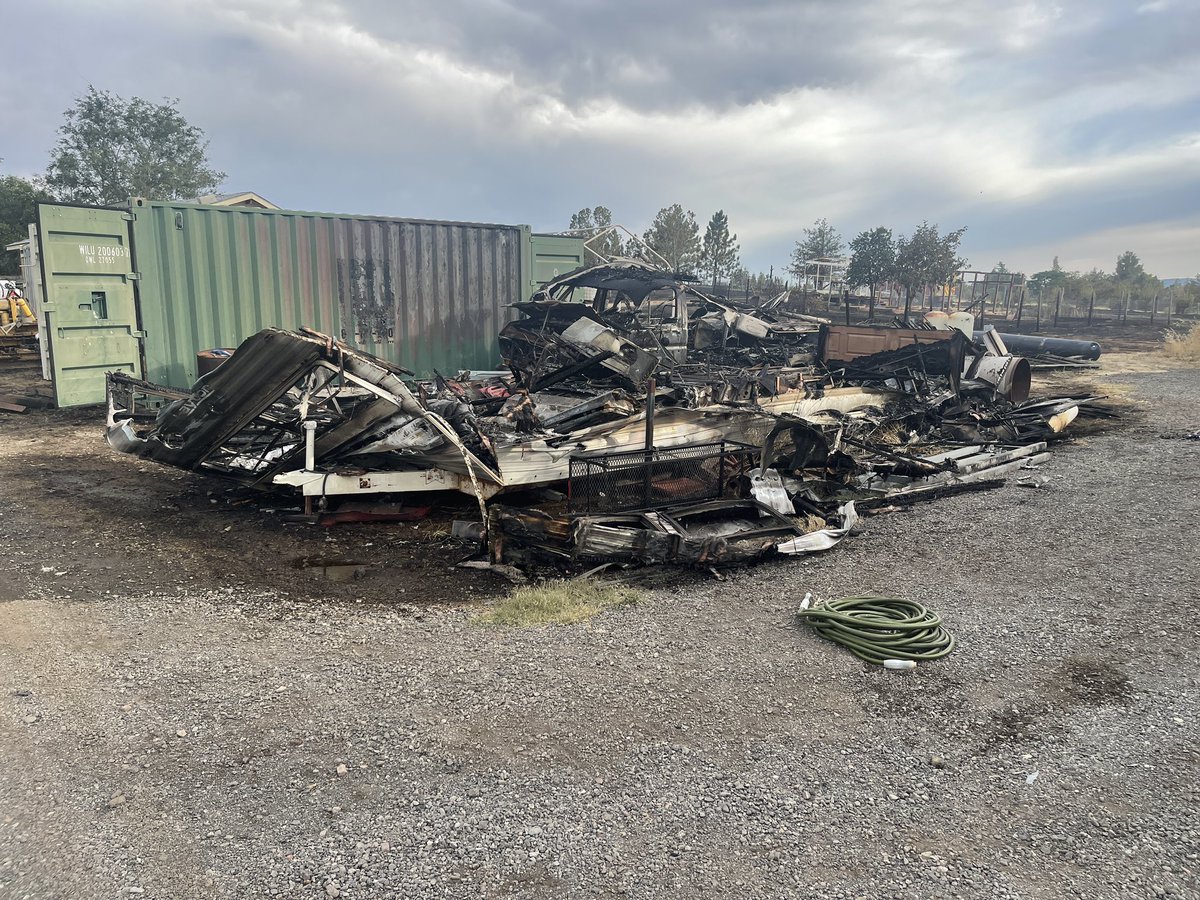 Homes Saved in Winters Fire, but some property lost. A trailer and a van were destroyed one man's property. Fire spread fast from 30-40 mph winds