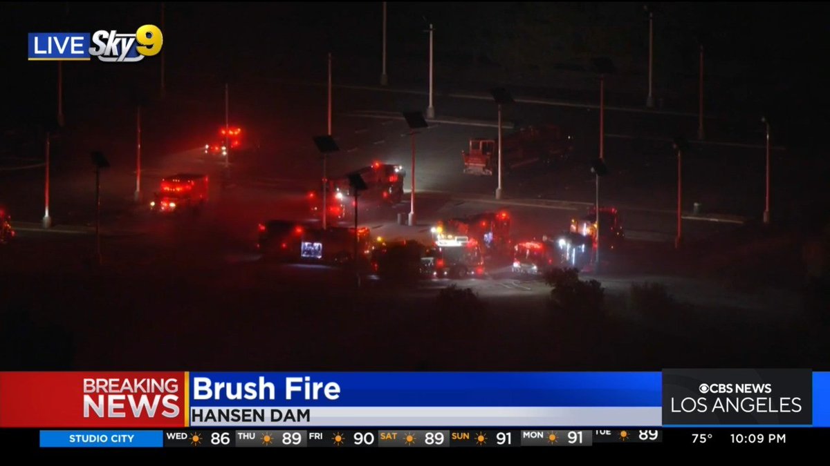 Fire crews were able to knock down a one-acre brusher in Hansen Dam in about 40 minutes. The cause of the blaze is under investigation