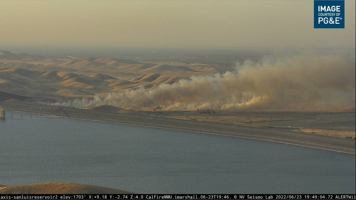 RomeroFire (San Luis Reservoir, Merced Co) - IC reporting the fire has spotted across lines & the spot is approx 20 acres, the total size is now 100 acres. Potential for 400-500 acres now