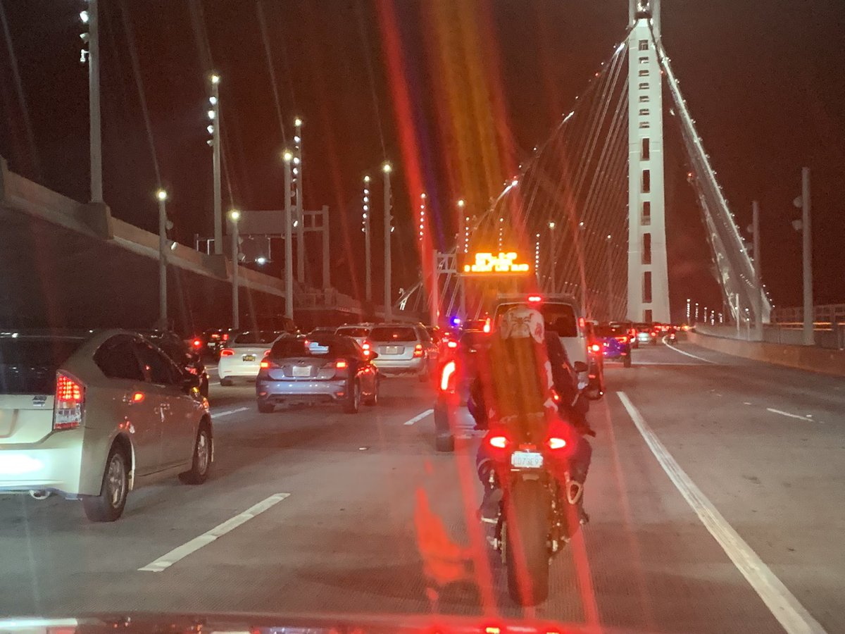 Fatal crash on Bay Bridge. Eastbound lanes in bumper to bumper traffic