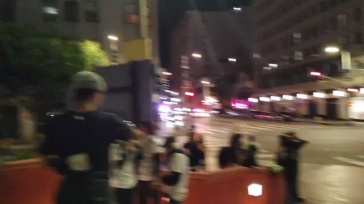 Abortions rights protesters arrive at Pershing Square and LAPD units move around the area. Protesters take the intersection