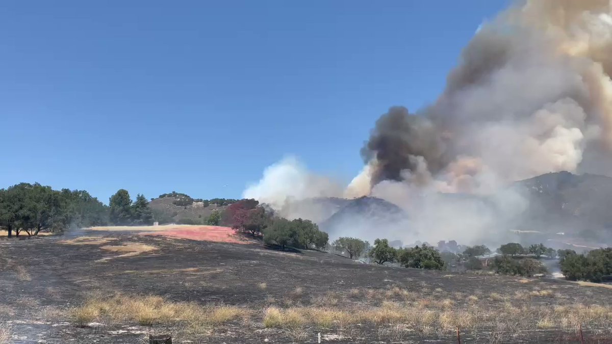 CALFIRE_SLO: CaminoIC  Fire is now 200 acres with a potential for 1500 acres. A reverse 911 has been issued for an evacuation warning from Huasna Rd x Mary Hall Rd to Huasna Townsite