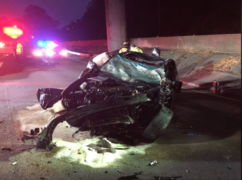 Vehicle rolls over, catches fire, critically injuring occupant in Sausalito. Bystanders and @CHP_GoldenGate had to pull person from wreck. 