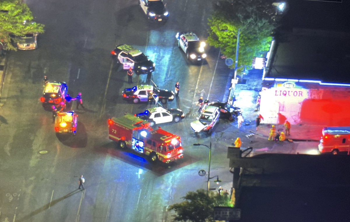 Short pursuit ends in a crash in Canoga Park. Sherman Way near Canoga, suspect pulled over for vehicle code violations but then took off and moments later slammed into an  driver. Unclear if anyone is injured, but one now in custody  