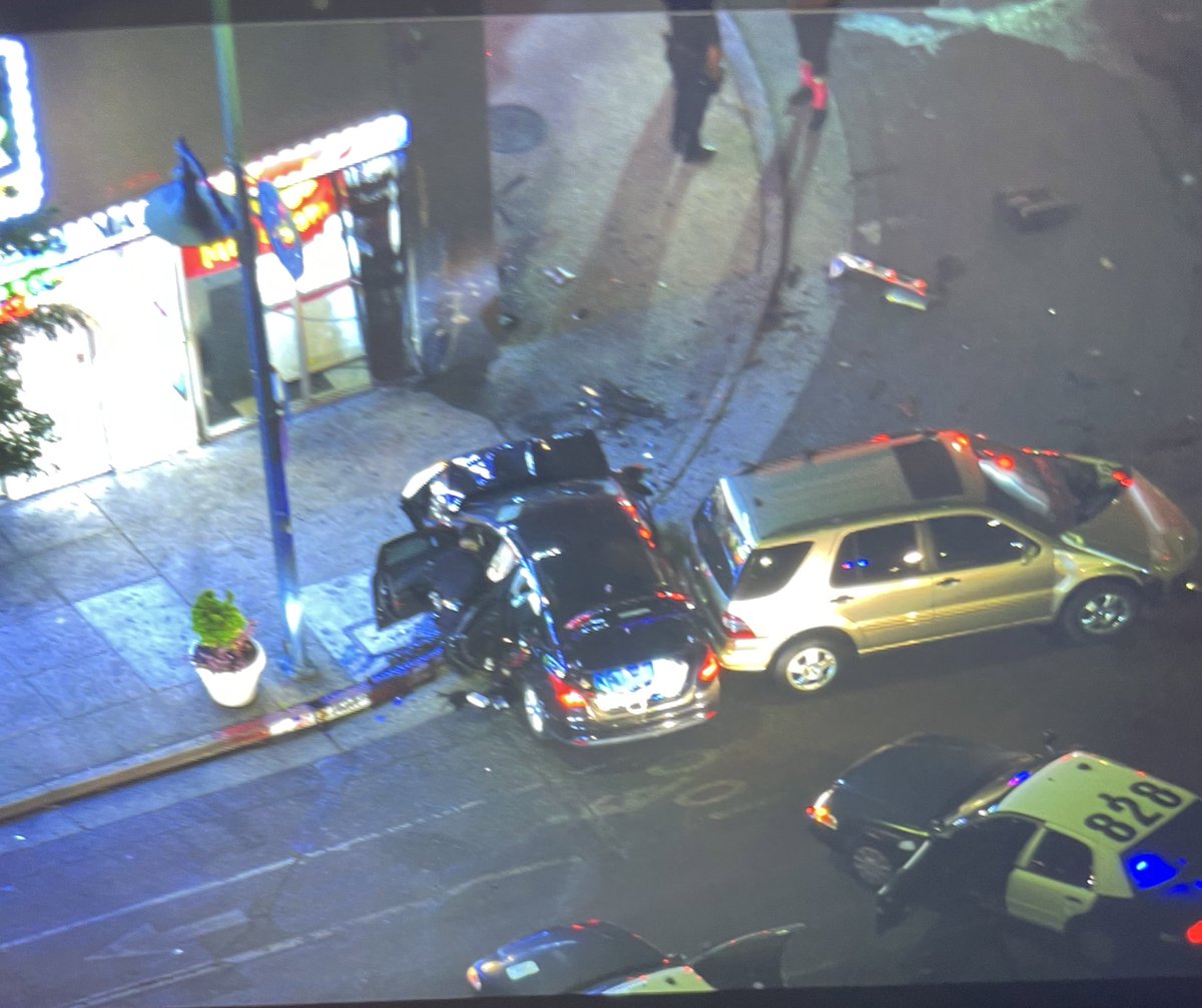 Short pursuit ends in a crash in Canoga Park. Sherman Way near Canoga, suspect pulled over for vehicle code violations but then took off and moments later slammed into an  driver. Unclear if anyone is injured, but one now in custody  