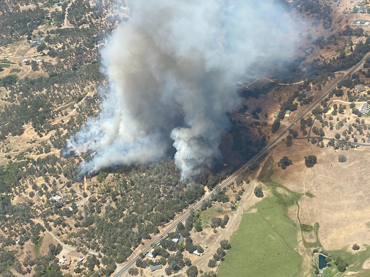 CAL FIRE Firefighters responding to a vegetation fire in the Loma Rica area of Yuba County. Multiple spot fires estimated to be 10 to 15 acres with a moderate rate of spread. Additional air resources and grounds it resources have been requested