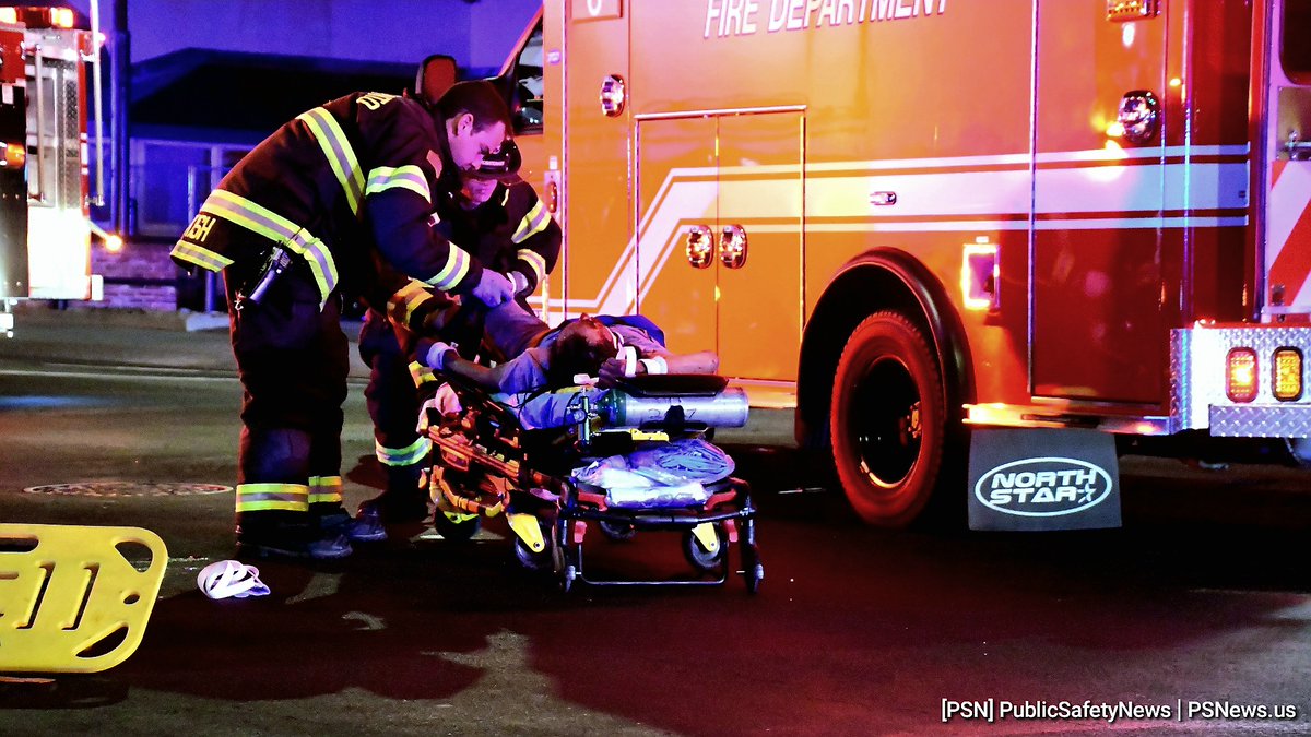 RoadClosure Broadway and 19th is shut down in all directions as officers investigate an Auto vs Pedestrian incident. The victim was transported to the hospital with major injuries. The driver was undergoing a field sobriety test 