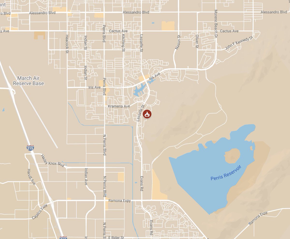 Vegetation Fire:rpt@8:40 p.m. 16000blk Fox Trot Ln. in Moreno Valley. The fire is 15 acres burning in medium vegetation. No evacuations or injuries, the cause is under investigation. SouthernFIRE :SoCal Law Enforcement & Public Safety Community News Group