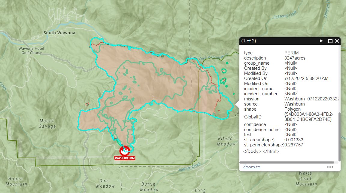 WashburnFire (Yosemite NP) - 22% contained (slight drop). FIRIS mapped the fire @ 3,247 acres ~45 minutes ago.