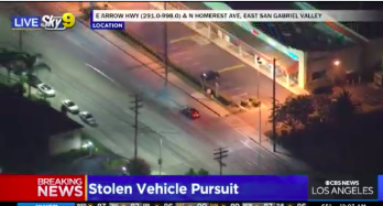 The driver is on Arrow Highway in the San Gabriel Valley