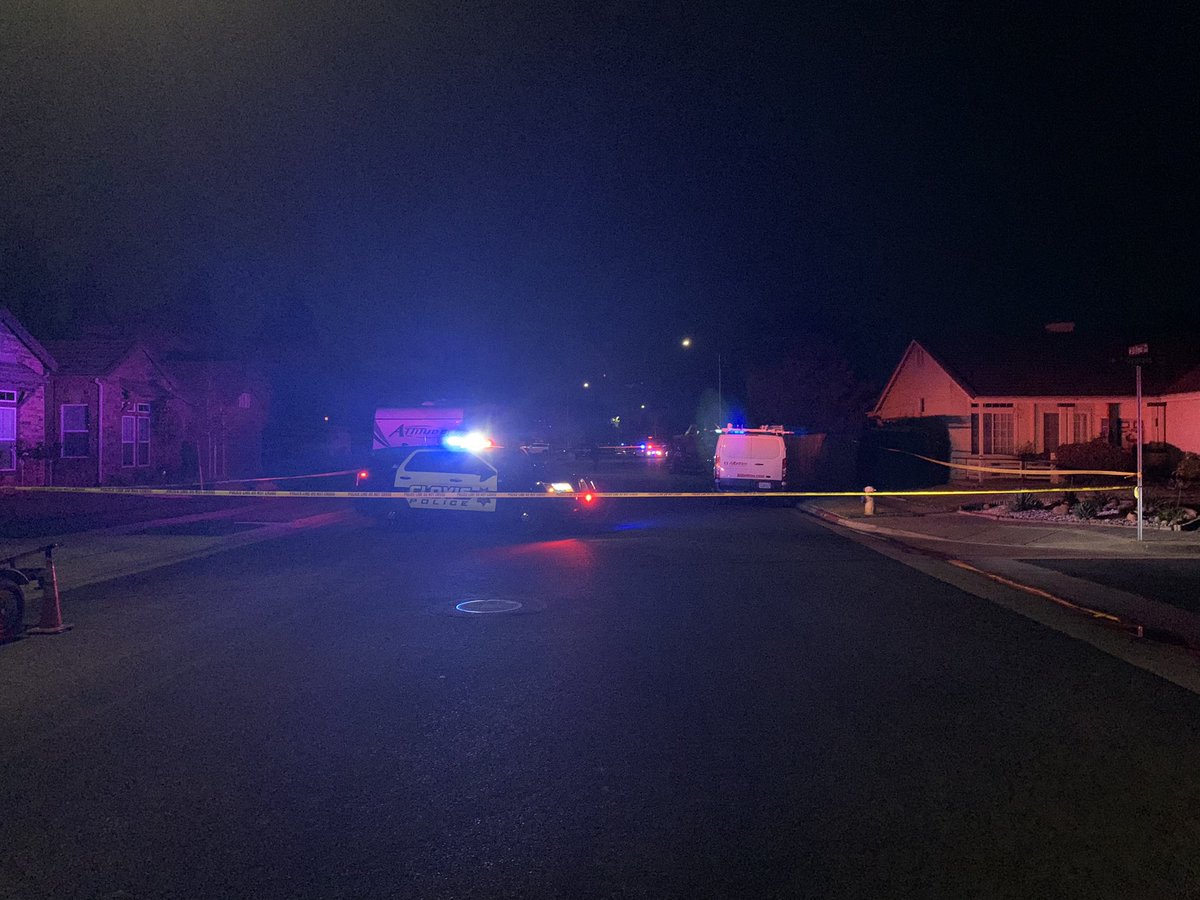 Clovis Police say one person is hospitalized after exchanging gunfire with officers.  photos from the scene near Armstrong and Nees