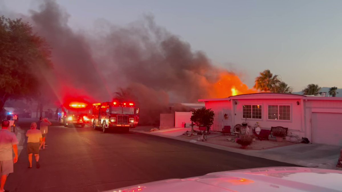 Residential Structure Fire - 8:00pm 69200 blk of Parkside Dr, Desert Hot Springs.  Firefighters are on scene of a single wide fully involved. The fire was contained at 8:43 pm.  Fire resources will remain on scene for approx 4 hours for mop up and overhaul