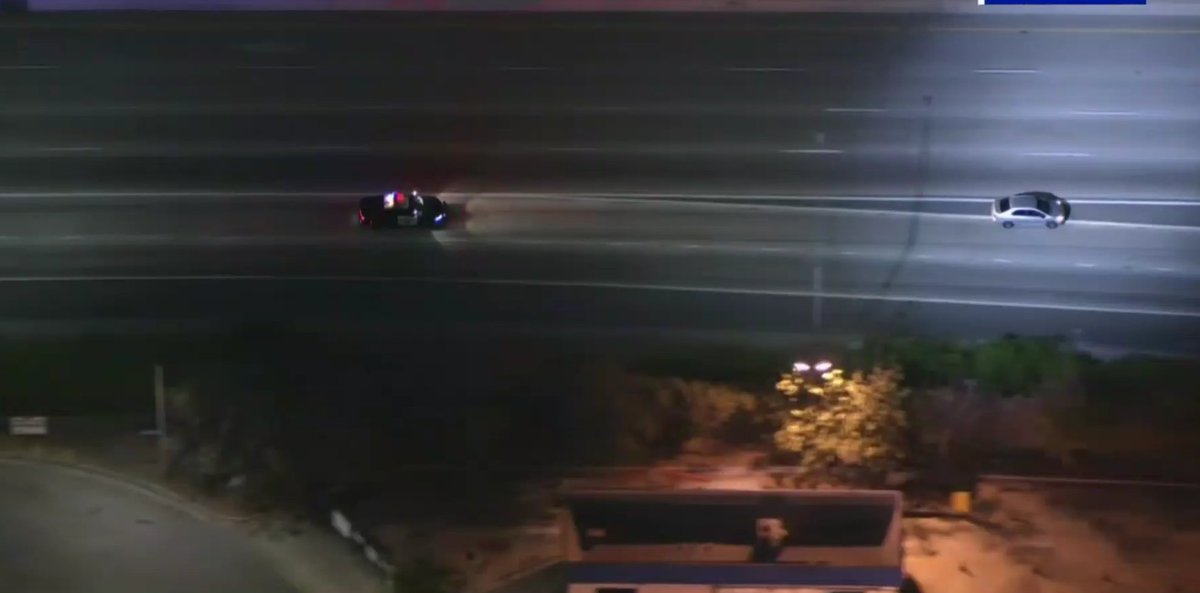 CHP is in pursuit of a driver on the 91 Freeway in the area of Anaheim.