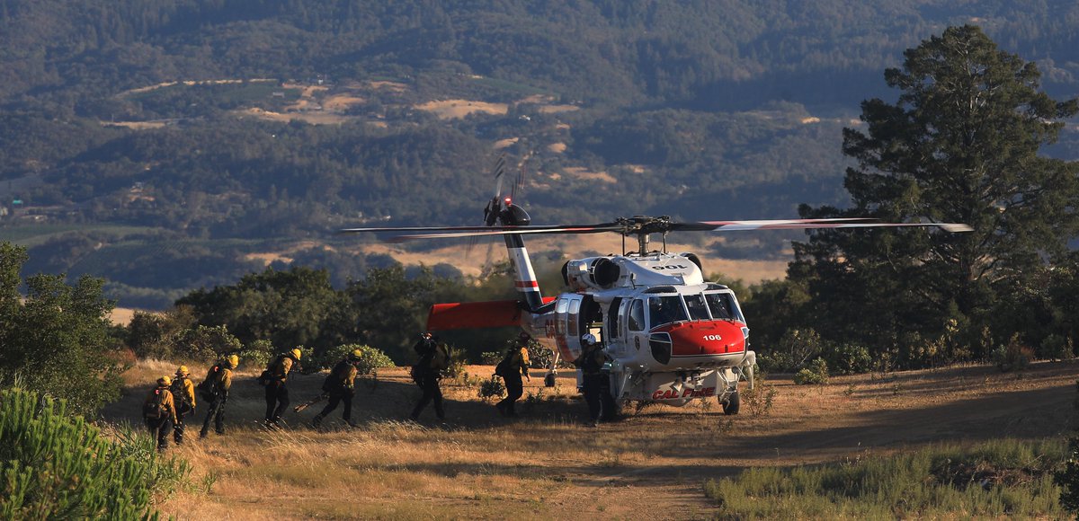 16:9 format day at the PineFire above Cloverdale, Tuesday. Highly visible from the valley floor, the fire burned about 14 acres