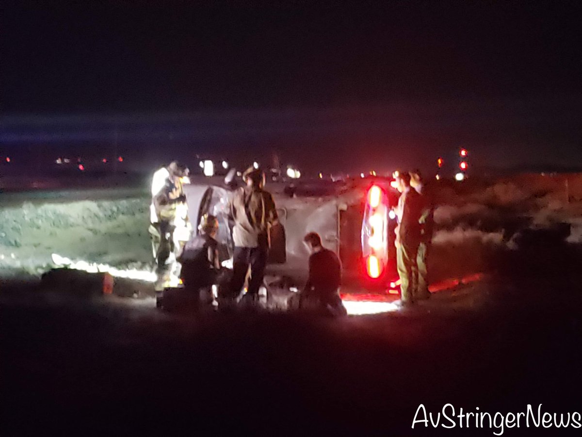 Lancaster,ca: 902t/902R(traffic collision with injuries/rescue responding ) Sierra hwy and Avenue D, vehicle overturned on train tracks. Photo credit : AvStringerNews