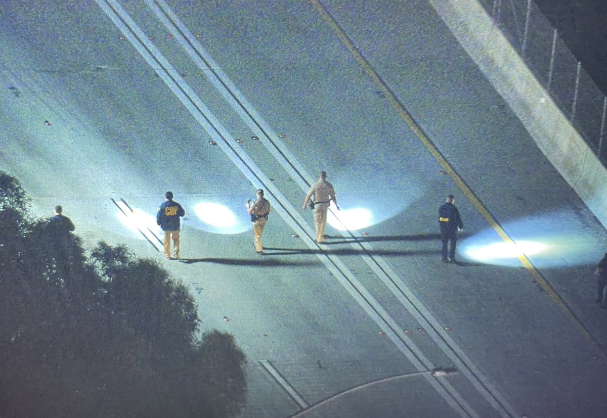 A shooting with two victims on the westbound 105 near Compton has all lanes closed. Happened at Central, possibly car to car. The two victims in unknown condition at the hospital. No suspect in custody. 