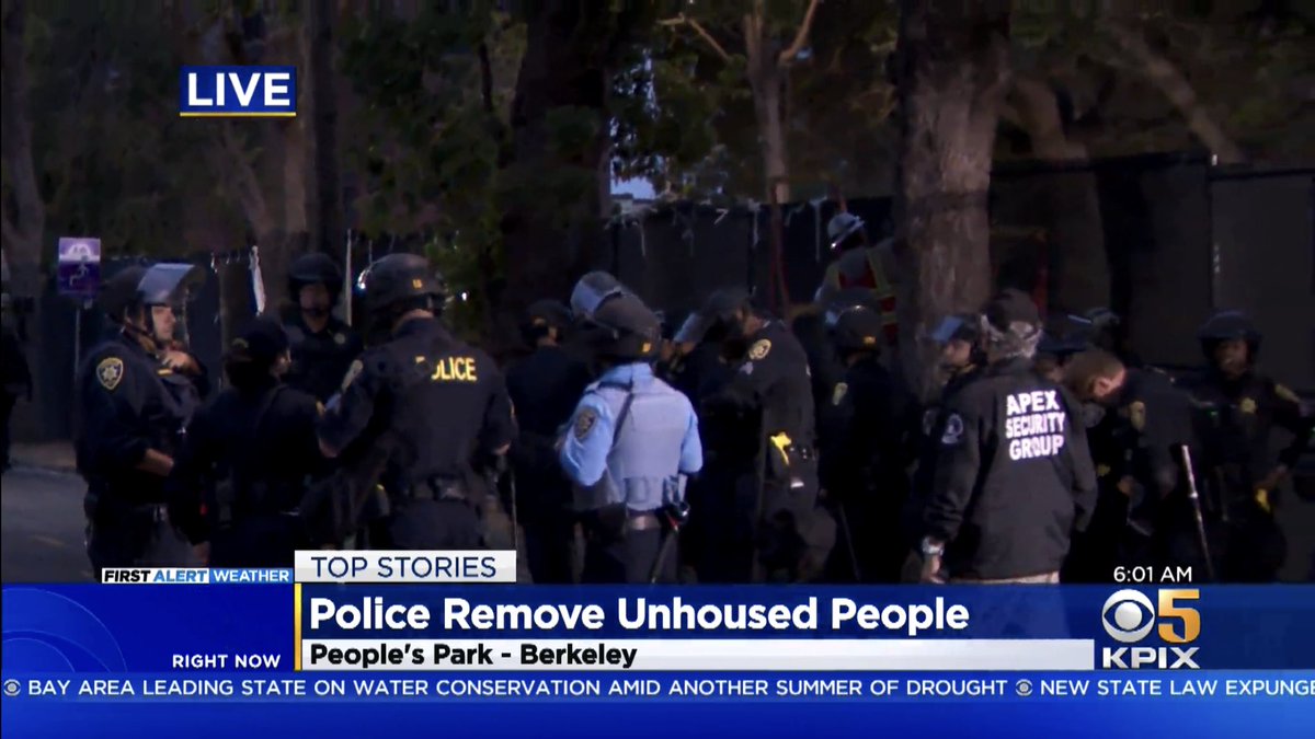 Police working to remove unhoused community from People's Park in Berkeley