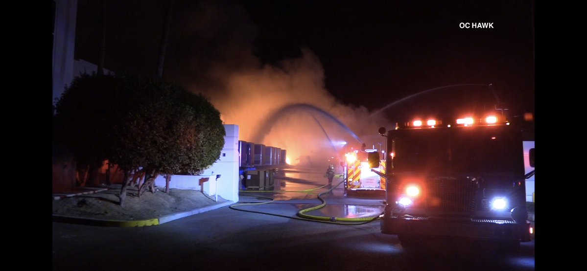 OntarioFireDept battled a large industrial yard fire overnight. Knocked has been declared.