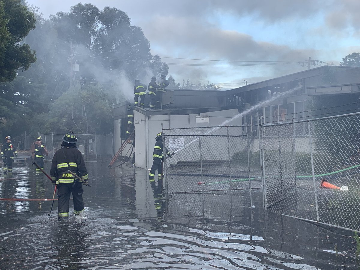 Crews remain on scene of working fire at corner of Pendleton & Edgewater. Approximately 35 firefighters remain on scene. This is a vacant building that was red tagged following a fire at this location several months ago. No injuries have been reported 