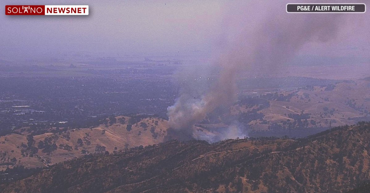 Four-alarm vegetation fire burning in rural Vacaville along Pleasants Valley Road; no structures threatened