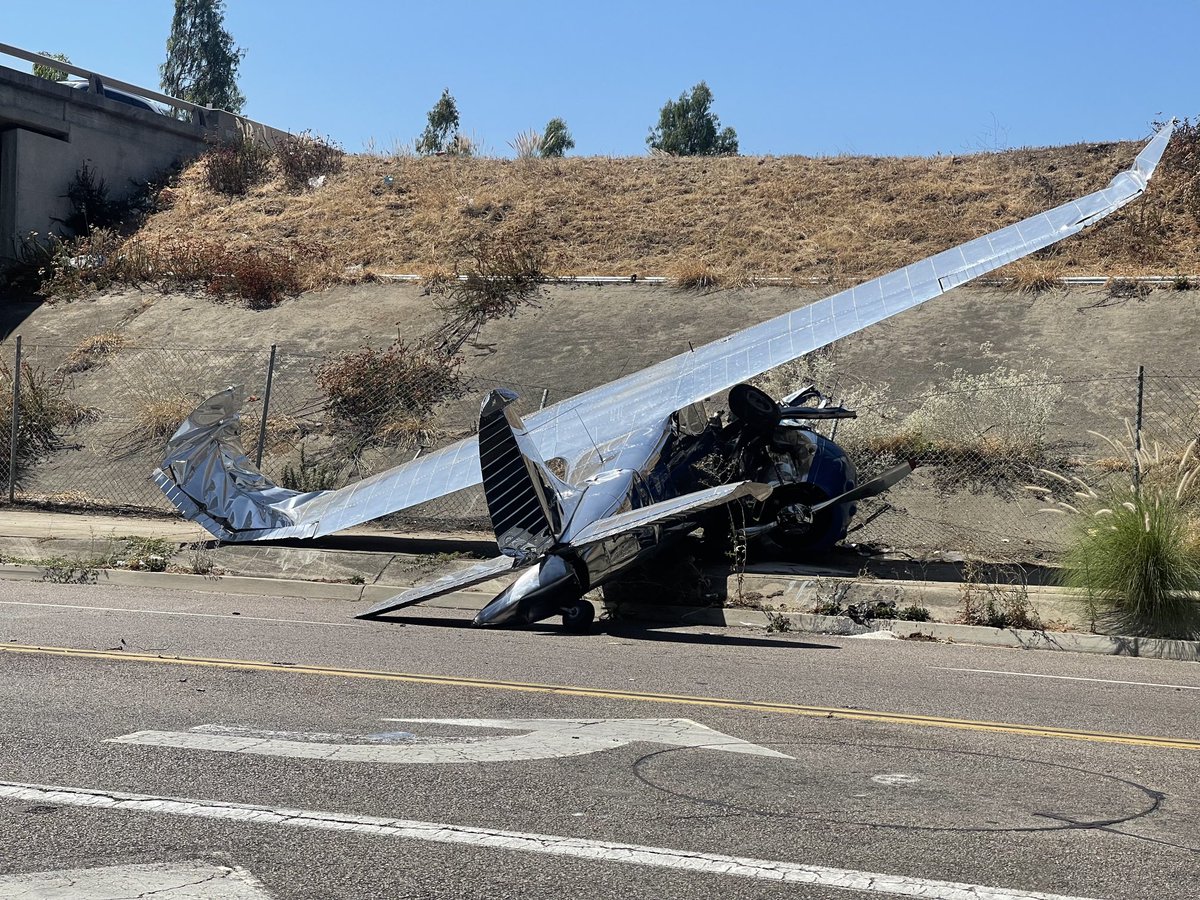 Plane down in El Cajon on Greenfield Dr. near I-8. Pilot transported to hospital for evaluation. No one else in the plane. 1700 Greenfield Dr. closed. Freeway not impacted at this time. CHP to give updates shortly