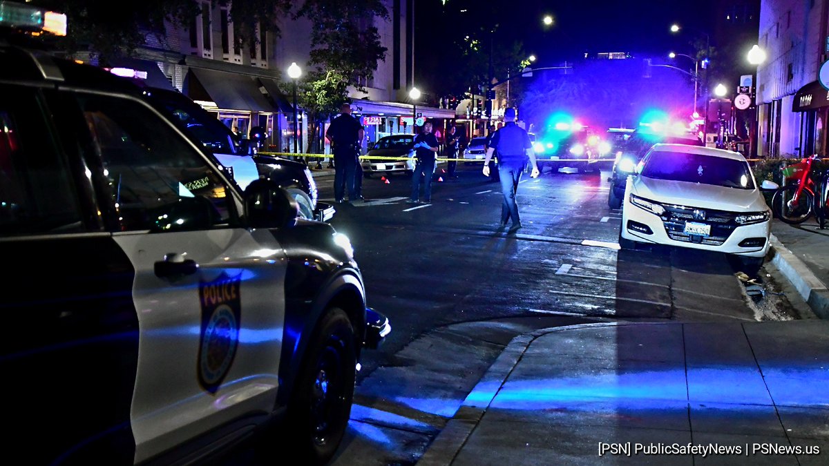 ShotsFired Downtown Officers and CSI are investigating a shots fired incident in front of the Ten Ten Room in the area of 10th and K, just before 1:30a.m. No injuries reported. Possible suspect vehicle stopped wrong way on 16th at J, several detained