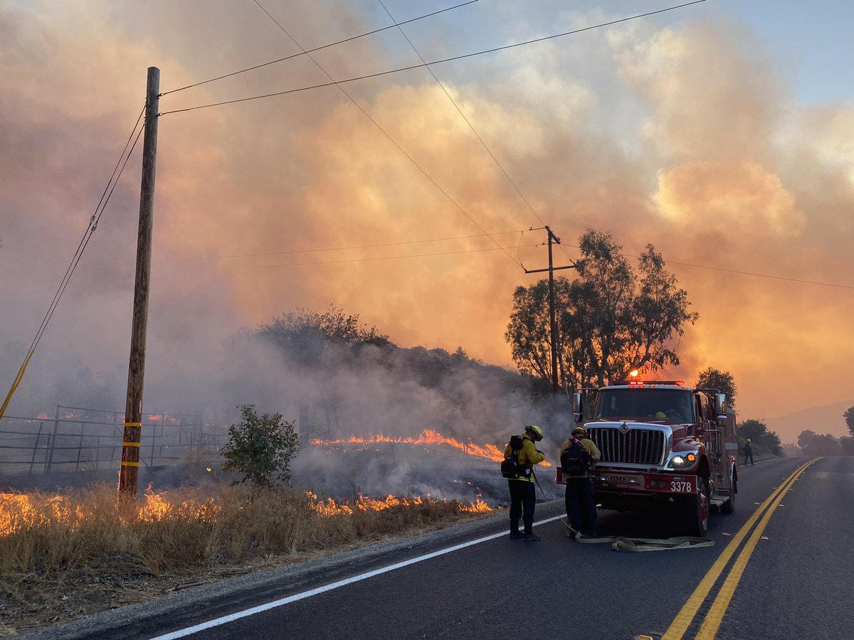 The fire is now 1,600 acres. Fire continues pushing east and has crossed Highway 94 on the eastern portion of the fire, now burning on both sides of Highway 94. Over 400 residential units are affected by evacuations