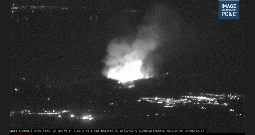 Evacuation orders have expanded as the fire continues to burn near the towns of Jamestown and Sonora. Below is a photo taken by an AlertWildfire camera in the area moments ago. as info comes