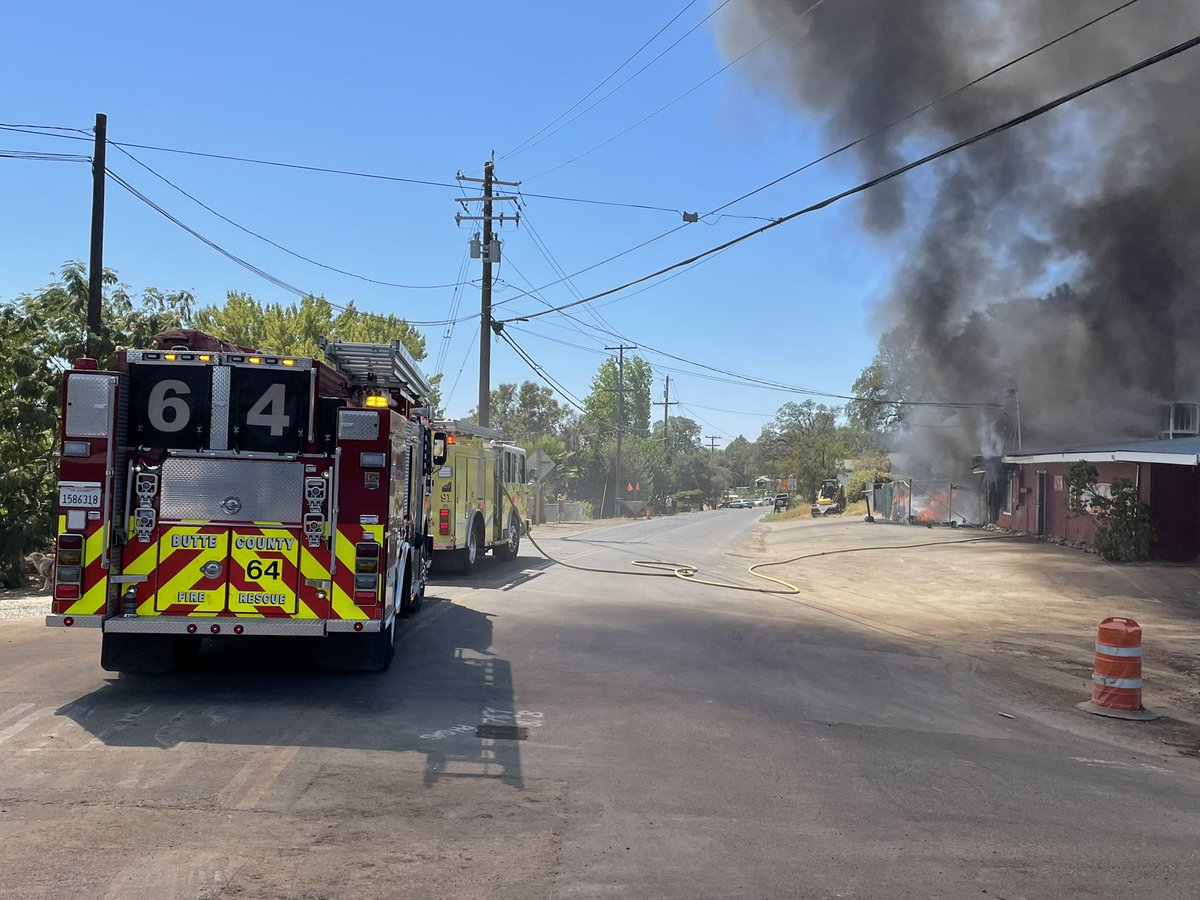 Firefighters at scene of a working structure fire in Oroville 