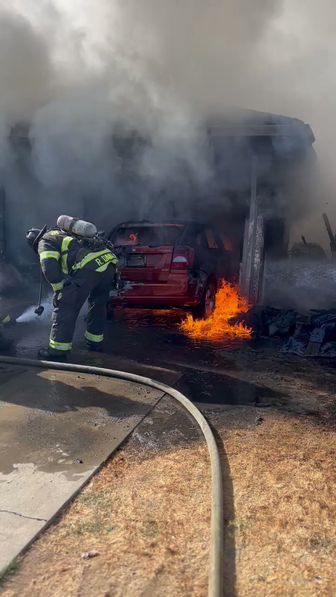 Structure fire/ Corner of Woodbine Ave & 50th Ave. Duplex fire with extension to the neighbors carport. Fire has been extinguished. No injuries reported. The cause is under investigation