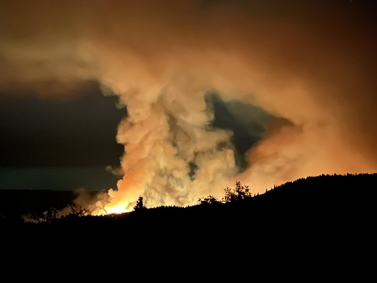 Mosquito Fire as seen from Michigan Bluff Road moments ago. Active tree torching as the fire burns