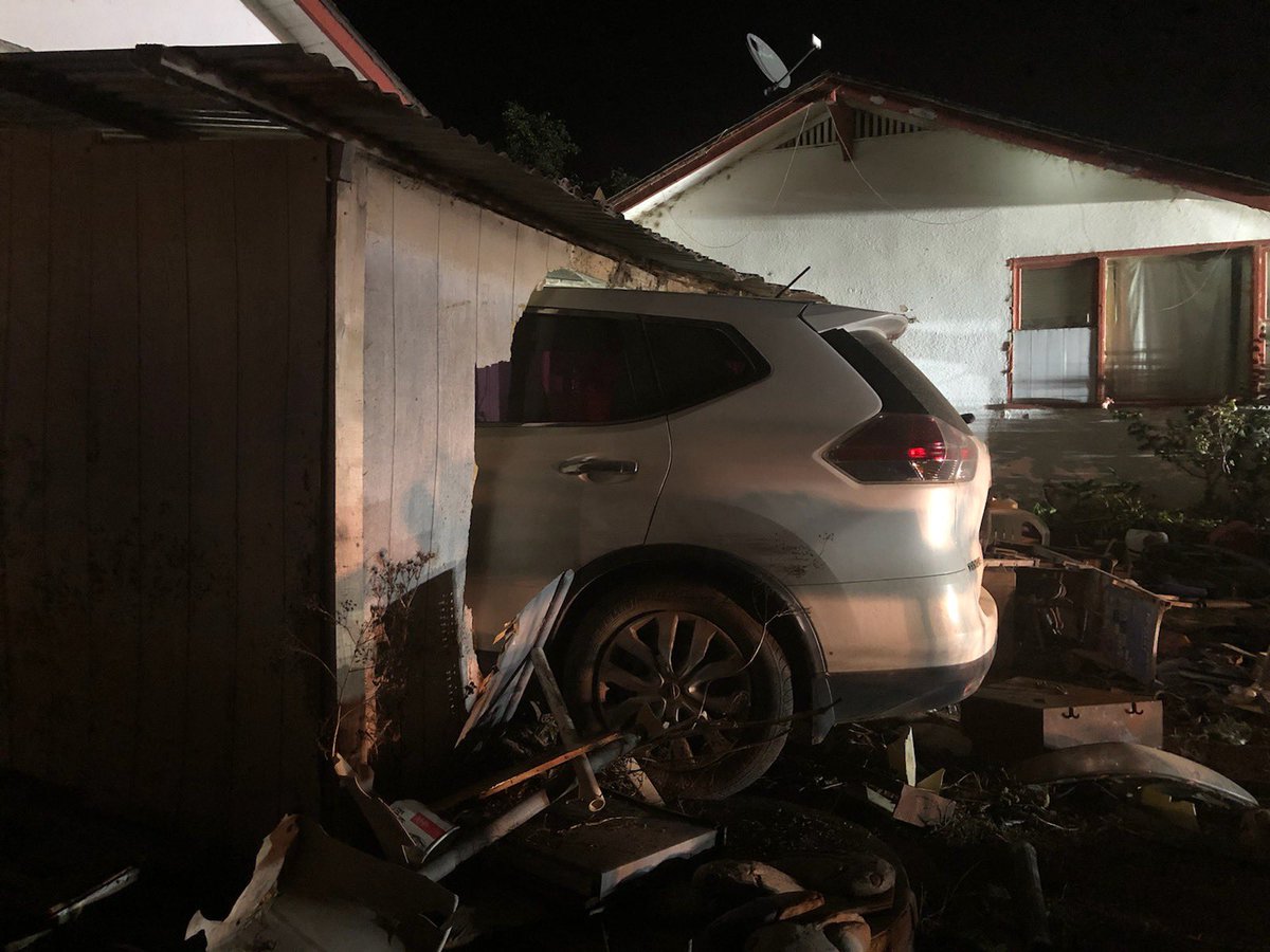 Vehicle Into Garage: 2900 Blk of Associated Rd, Casmalia.  Single occupant/driver crashed into detached garage located on private property off of isolated/rural rd.  SBC ME21, ME26 treated driver with moderate injury's, Tx by ground ambulance to Calstar/flight to SBCH.