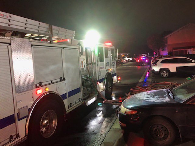 2nd Alarm Structure Fire : Fire contained-2 Apt units/damage. 8pp displaced, 2 missing cats.  Red Cross rep. responding.  Fire kept in check by fire sprinklers until FF's arrived.  Fire contained/approx. 20min.  Crews remain on scene for mop-up. Cause under investigation