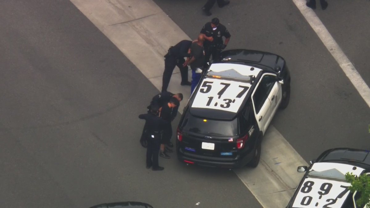 Three suspects taken into custody following brief pursuit that ended in the Pasadena area