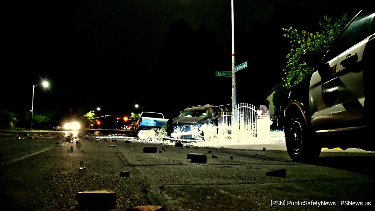 SouthNatomas Just after 5 a.m., officers responded to a vehicle through a fence with a possible drunk driver. The vehicle had crashed through fences and leaving extensive debris in the roadway. Driver arrested. No injuries were reported