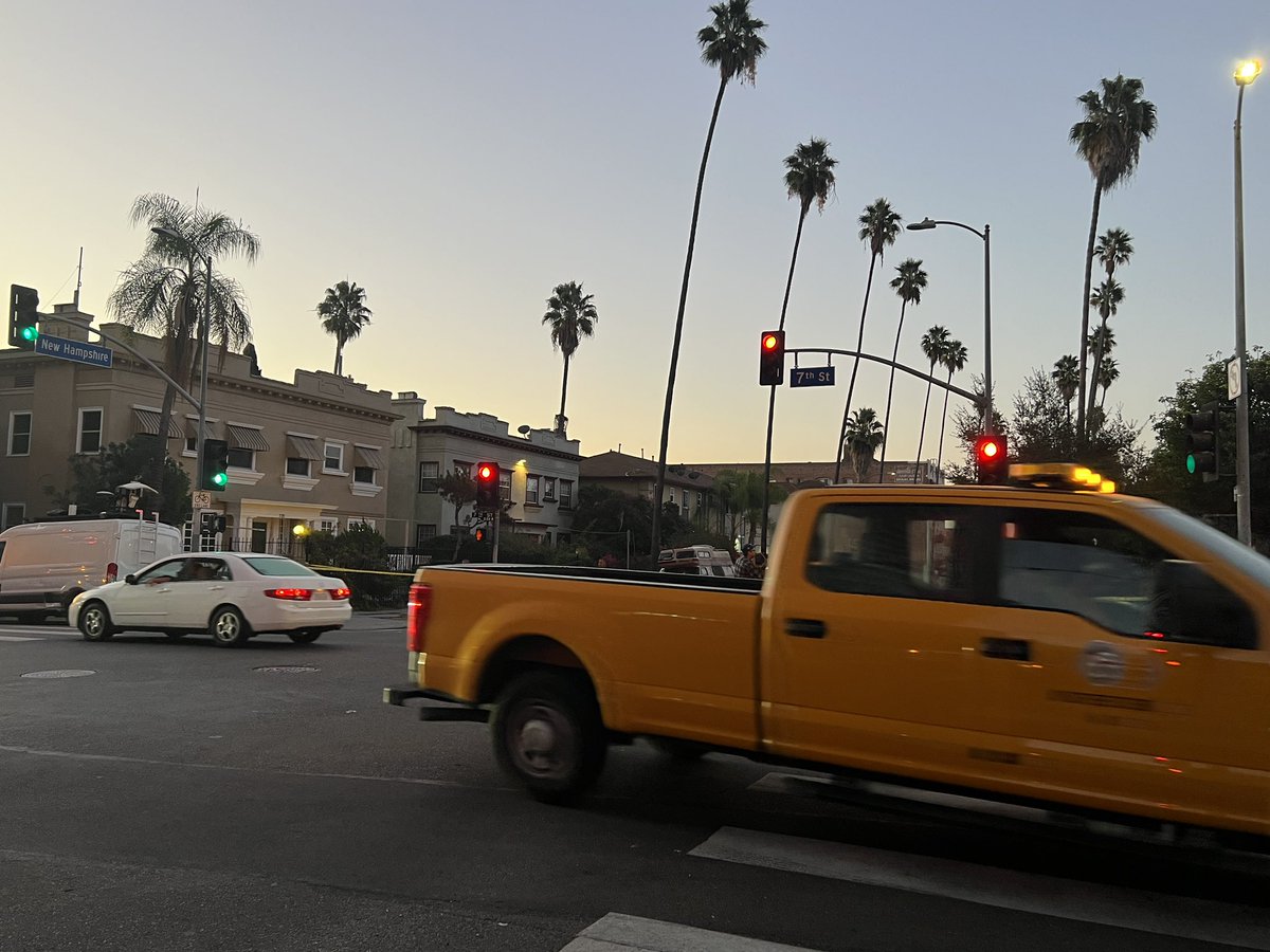 Search for gunman accused of killing a 25 year old man a Koreatown neighborhood at 7th and New Hampshire. Police say the suspect was in a dark SUV, shot the man walking multiple times. Investigators found the victim in a planter outside an apartment complex