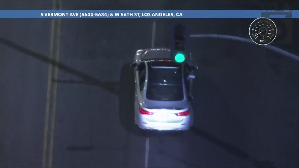 LAPD is in pursuit of a driver in the South L.A. area suspected of assault with a deadly weapon.