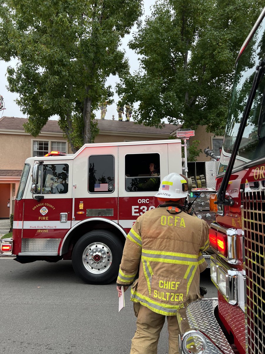 Irvine - Firefighters from FS4 and other units quickly responded to an apartment fire in the 100 block of Cornell that came in at 8:34. Thanks to maintenance personnel, the fire was kept in check with portable fire extinguishers until crews extinguished it 