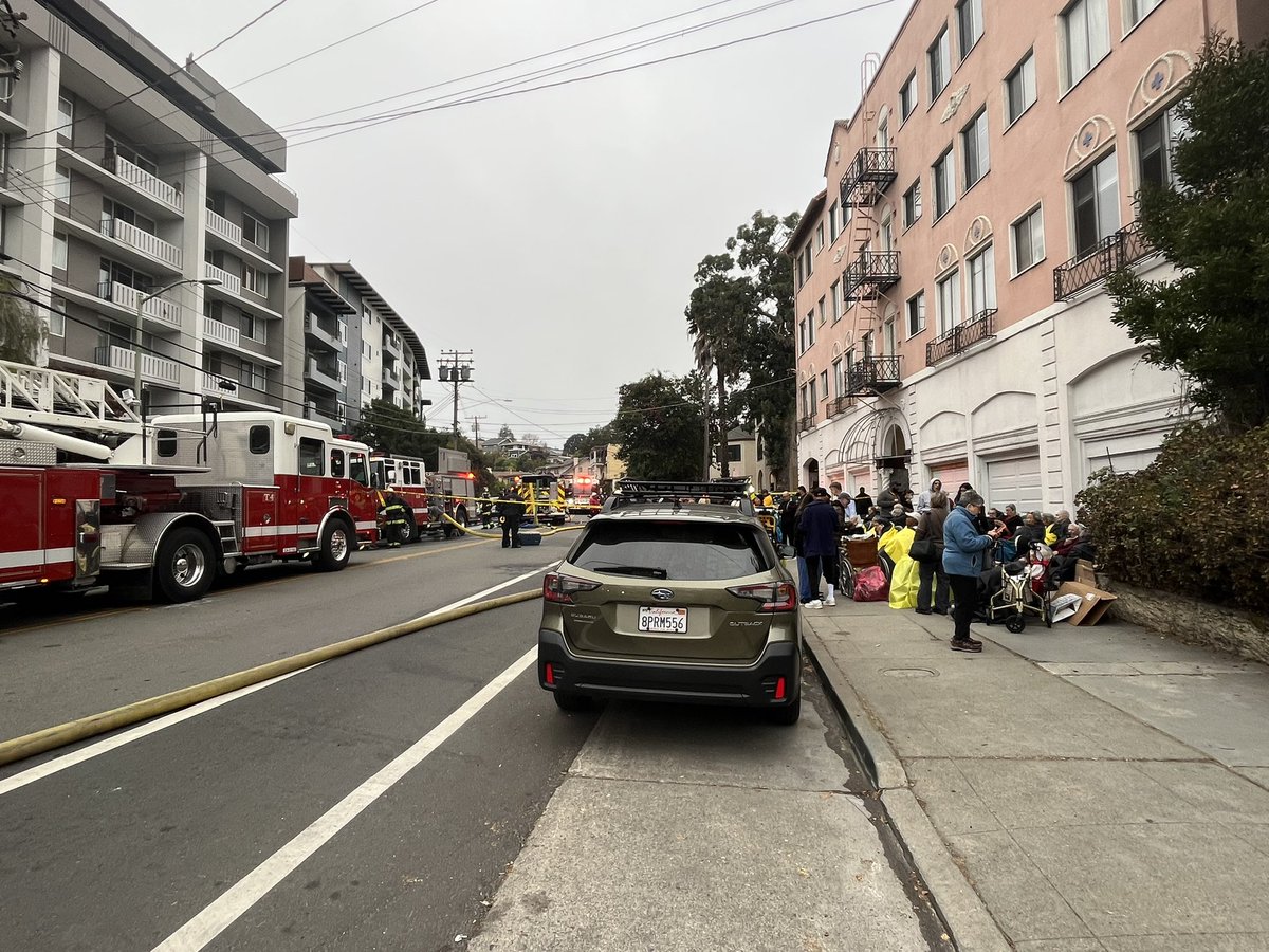 Oakland firefighters responding to a fire at the Grand Lake Gardens senior living facility. 85 residents have been evacuated. 3 people have been transported to the hospital including a firefighter. No life threatening injuries reported