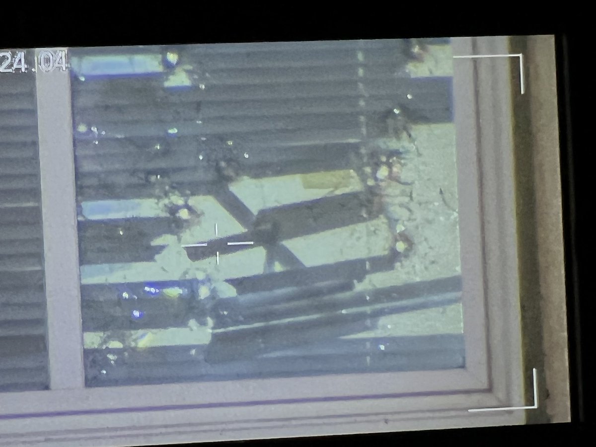 A shooting investigation is underway in SW Fresno. @FresnoPolice say the man was shot while he was in bedroom, suspect fired from outside. Shooting possibly gang-related. Victim still in hospital.  2nd pic: Bedroom window sprayed with gunfire, counted 12 bullet holes