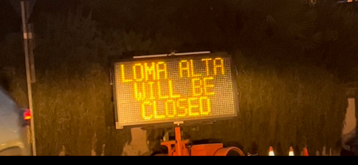 Santa Barbara's Loma Alta will be closed Oct. 24 through May 2023   in the area below the TV hill fire zone from May of 2021.  This is to provide a safety zone in case of heavy rain on the burnt hillside