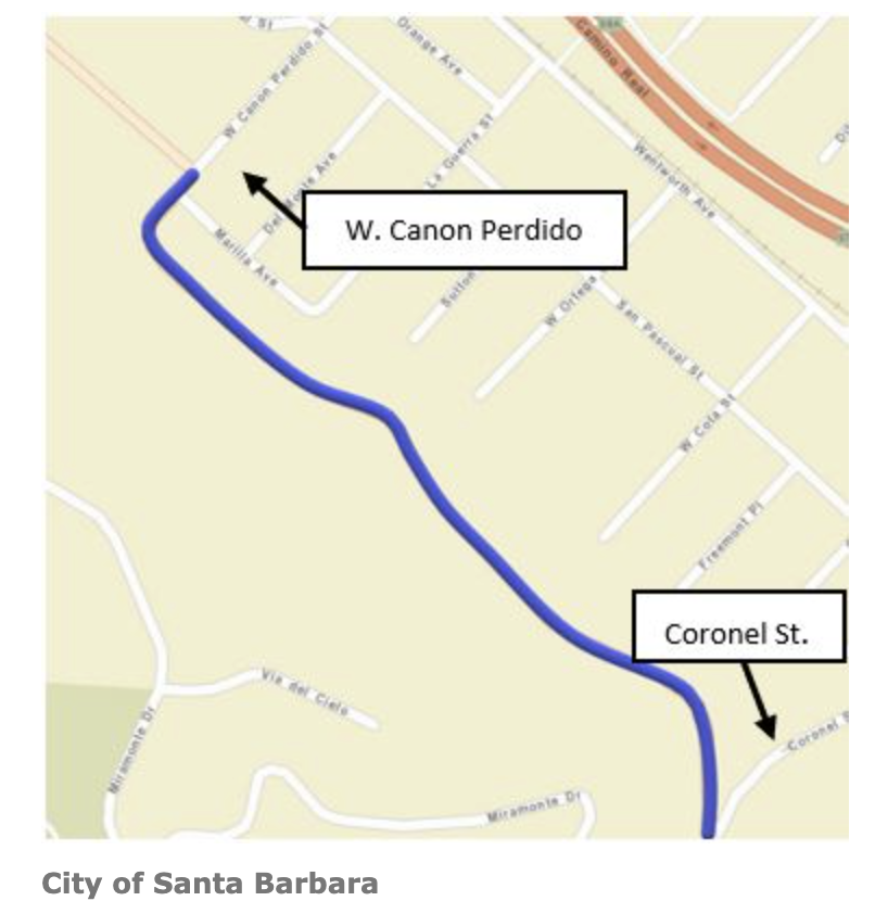 Santa Barbara's Loma Alta will be closed Oct. 24 through May 2023   in the area below the TV hill fire zone from May of 2021.  This is to provide a safety zone in case of heavy rain on the burnt hillside