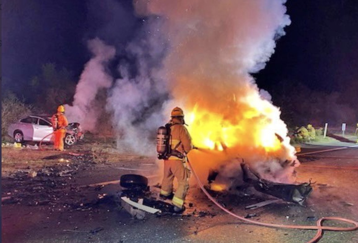 Double fatal crash - Hwy 1 near Hwy 101.  Santa Barbara Co. Fire, CHP got the call at 4:10 a.m.   A third person was critically injured, and was taken to SB Cottage Hospital.