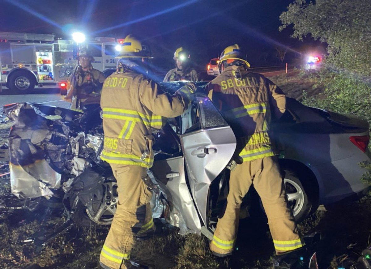 Double fatal crash - Hwy 1 near Hwy 101.  Santa Barbara Co. Fire, CHP got the call at 4:10 a.m.   A third person was critically injured, and was taken to SB Cottage Hospital.  