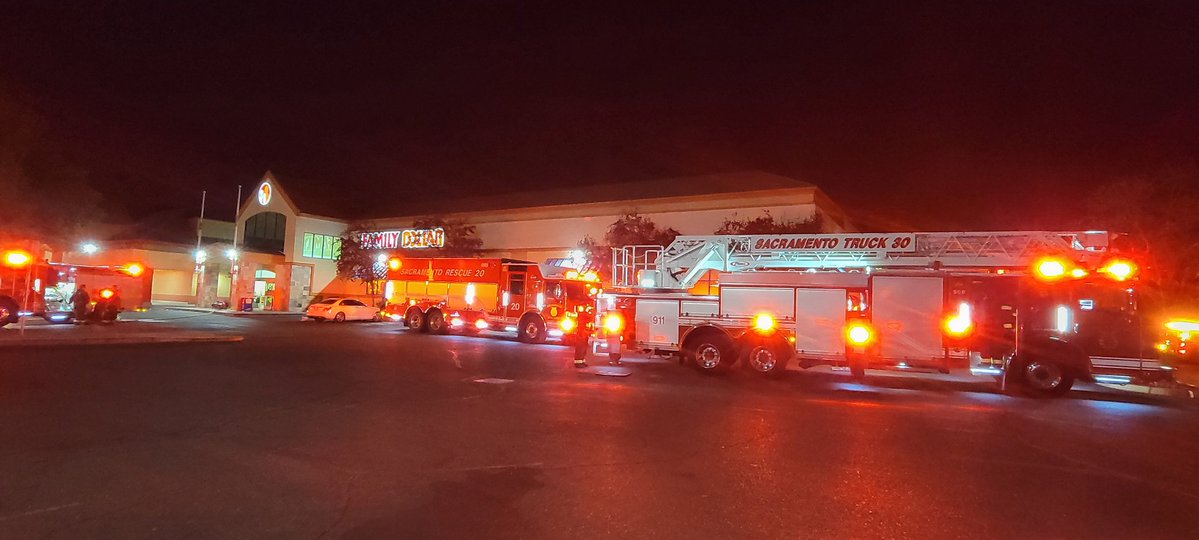 Commercial StructureFire Sacramento  Sacramento Fire responded to 4207 Norwood Ave for reports of a fire in a trash bin and storage room inside a Family Dollar Store