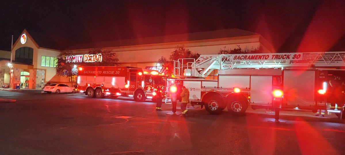 Commercial StructureFire Sacramento  Sacramento Fire responded to 4207 Norwood Ave for reports of a fire in a trash bin and storage room inside a Family Dollar Store