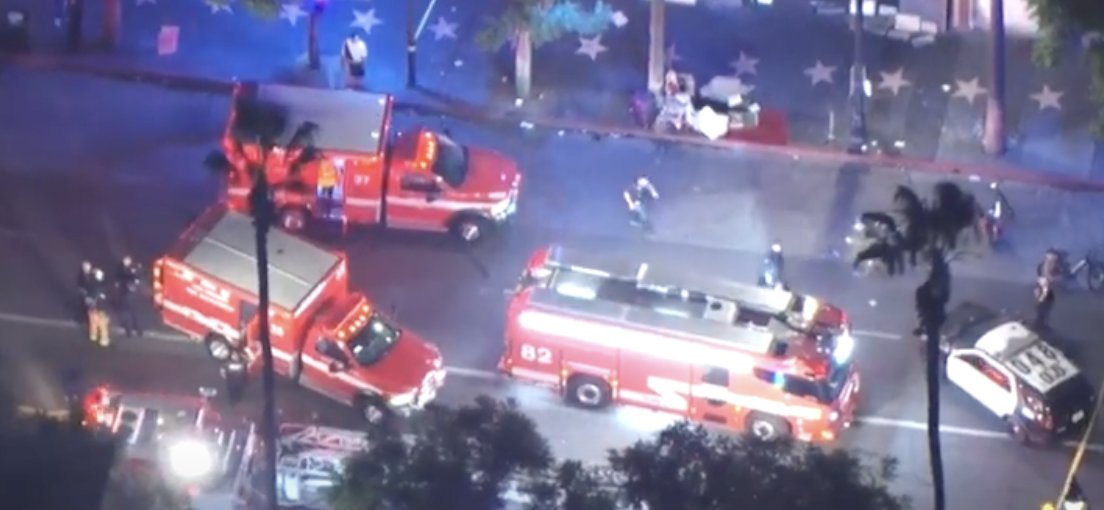 Looks like they brought that new electric fire truck to the stabbing